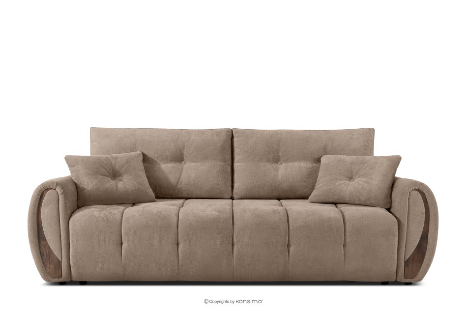 NILO Dreisitzer-Sofa mit Steppung aus Gewebestoff in Dunkelbeige dunkelbeige - Foto 0