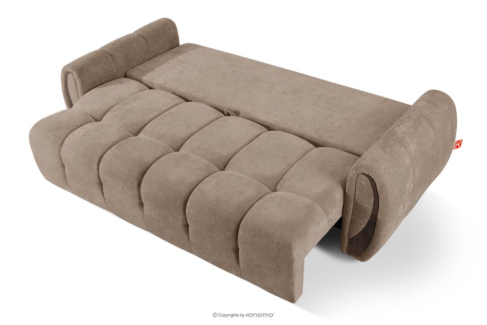 NILO Dreisitzer-Sofa mit Steppung aus Gewebestoff in Dunkelbeige dunkelbeige - Foto 4