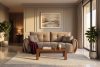 NILO Dreisitzer-Sofa mit Steppung aus Gewebestoff in Dunkelbeige dunkelbeige - Foto 18