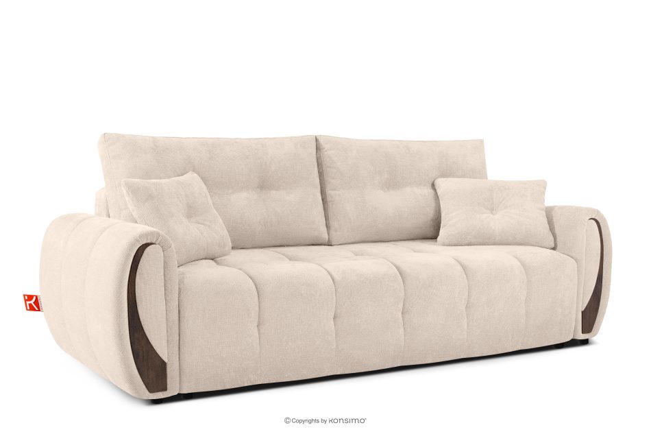 NILO Dreisitzer-Sofa mit Steppung aus Gewebestoff in Ecru ecru - Foto 2