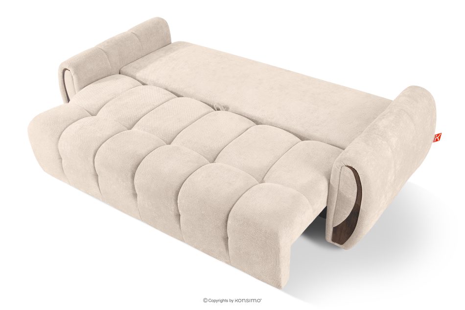 NILO Dreisitzer-Sofa mit Steppung aus Gewebestoff in Ecru ecru - Foto 4