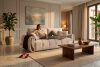 NILO Dreisitzer-Sofa mit Steppung aus Gewebestoff in Ecru ecru - Foto 19