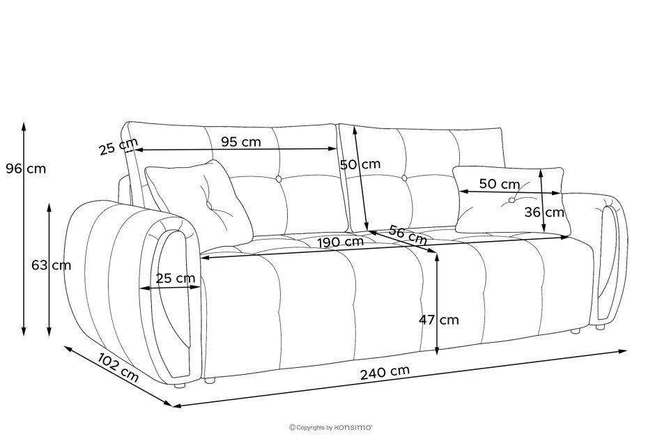NILO Dreisitzer-Sofa mit Steppung aus dunkelgrauem Gewebestoff dunkelgrau - Foto 20