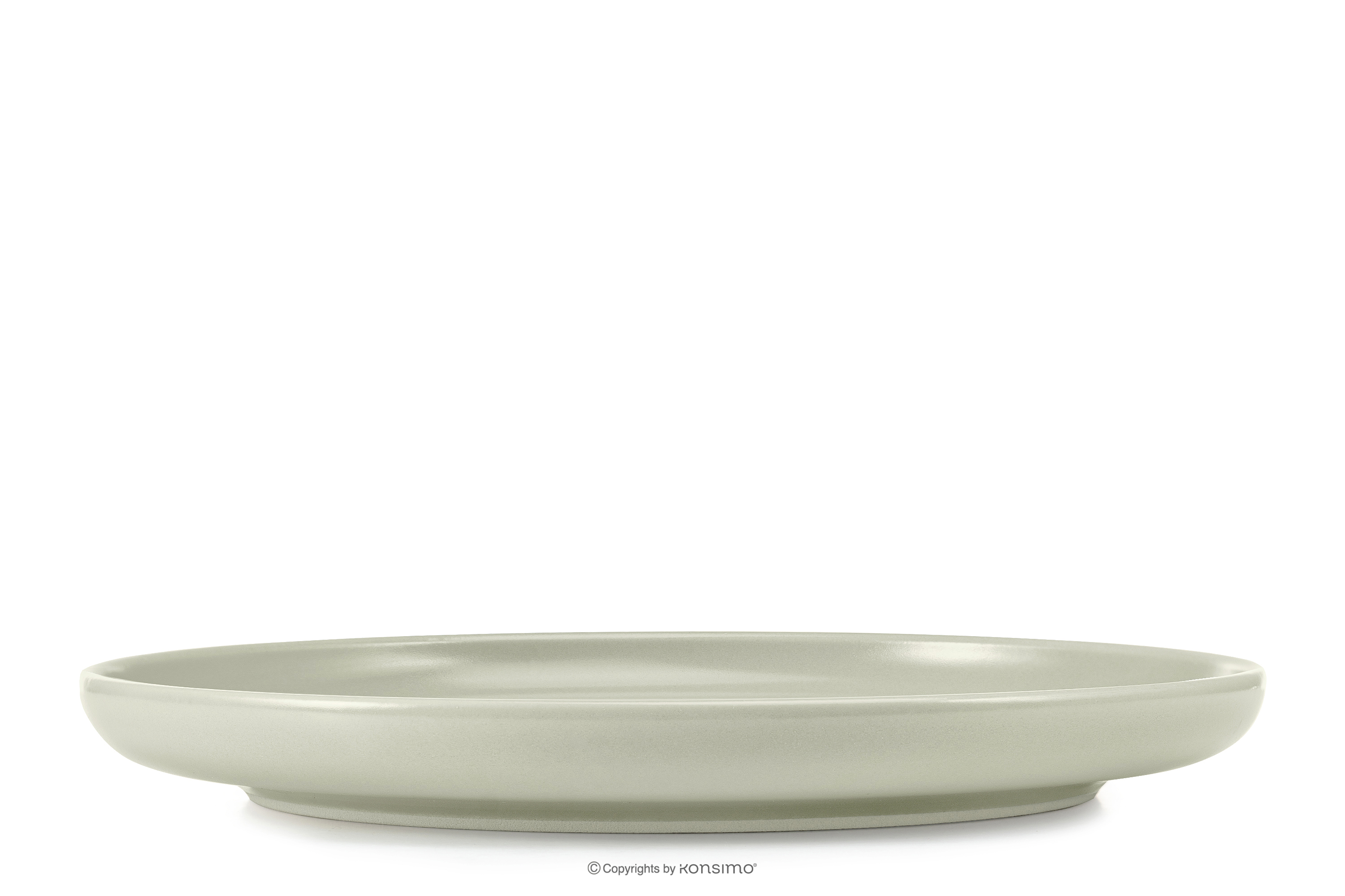Speiseteller beige/grün/grau matt