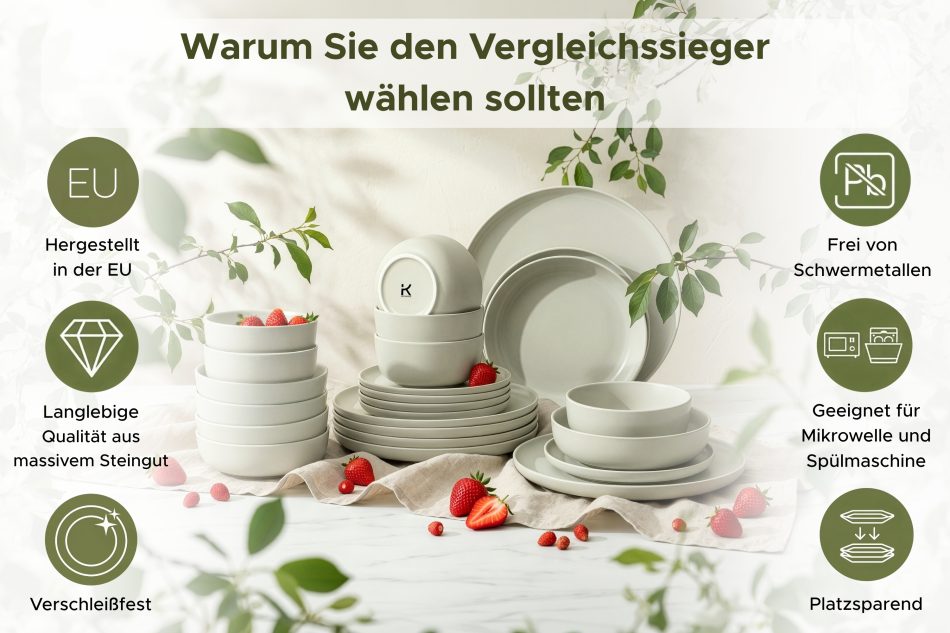 VICTO Suppenteller beige/grün/grau matt beige/grün/grau matt - Foto 5