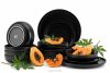 Modernes Tafelservice 6-Personen-Set (18 tlg.) Schwarz matt