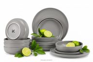 Modernes Tafelservice 6-Personen-Set (18 tlg.) grau