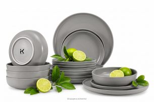 VICTO, https://konsimo.de/kollektion/victo/ Modernes Tafelservice 6-Personen-Set (18 tlg.) grau grau - Foto