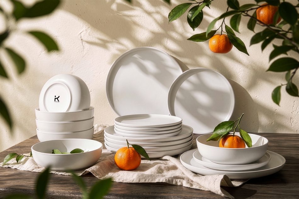 VICTO Modernes Tafelservice 6-Personen-Set (18 tlg.) weiß weiß - Foto 1