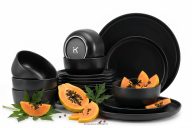 Tafelservice 6-Personen-Set (18 tlg.) Schwarz matt