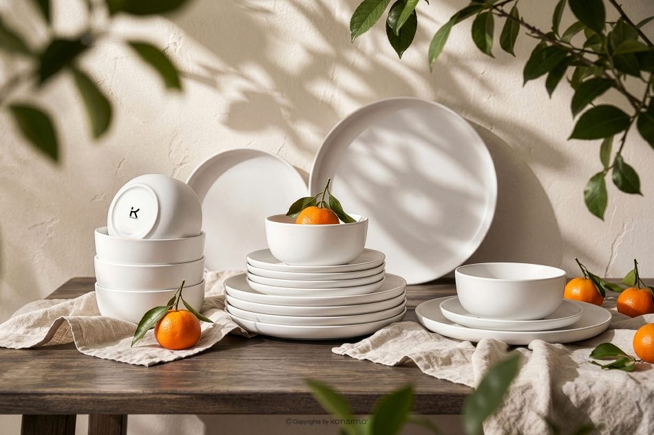 VICTO Tafelservice 6-Personen-Set (18 tlg.) weiß weiß - Foto 1