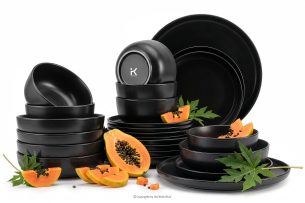 VICTO, https://konsimo.de/kollektion/victo/ Modernes Tafelservice 6-Personen-Set 24-teilig Schwarz matt schwarz/matt - Foto