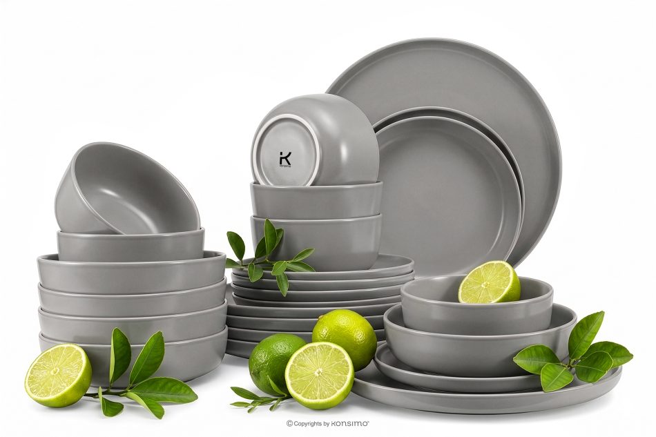 VICTO Modernes Tafelservice 6-Personen-Set 24-teilig grau grau - Foto 0