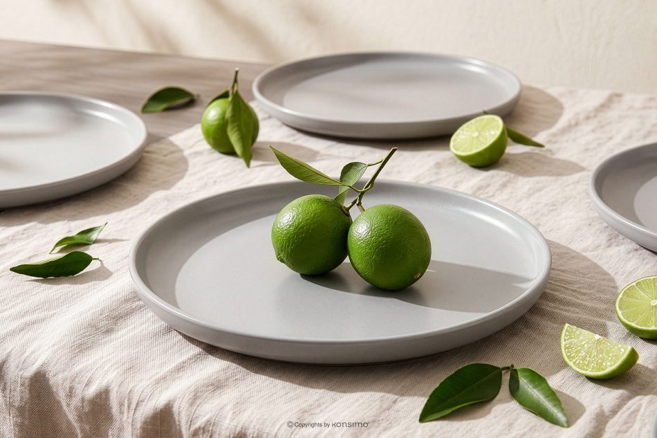 VICTO Modernes Tafelservice 6-Personen-Set 24-teilig grau grau - Foto 14