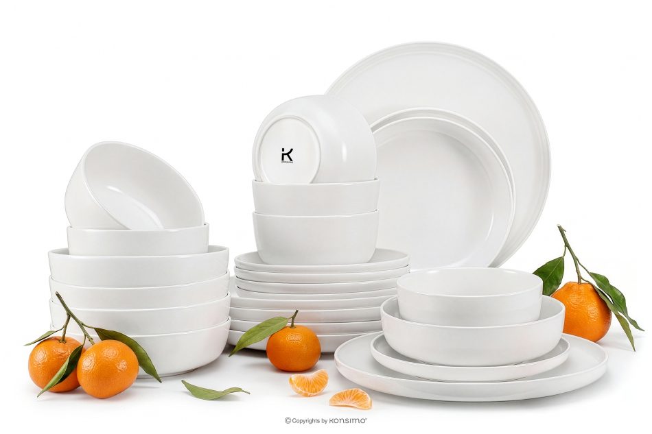 VICTO Modernes Tafelservice 6-Personen-Set 24-teilig weiß weiß - Foto 0