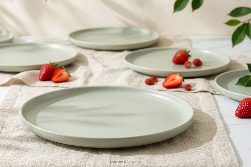 VICTO Modernes Tafelservice 6-Personen-Set 24-teilig beige/grün/grau matt beige/grün/grau matt - Foto 12