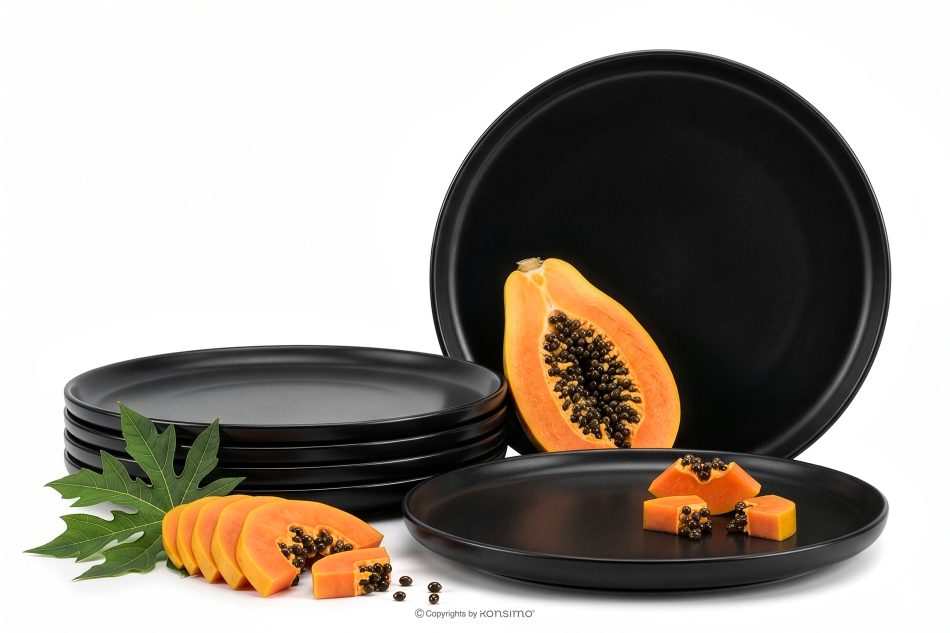 VICTO Speiseteller-Set für 6 Personen schwarz schwarz/matt - Foto 0