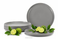 Speiseteller-Set für 6 Personen grau
