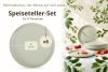 VICTO Speiseteller-Set für 6 Personen beige/grün/grau matt beige/grün/grau matt - Foto 8