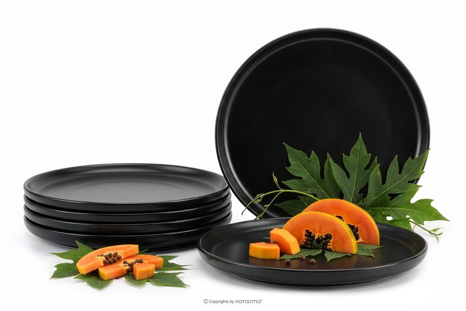 VICTO Dessertteller-Set für 6 Personen schwarz schwarz/matt - Foto 0