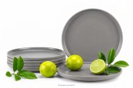 Dessertteller-Set für 6 Personen grau