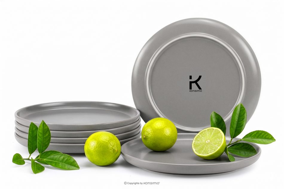 VICTO Dessertteller-Set für 6 Personen grau grau/matt - Foto 2