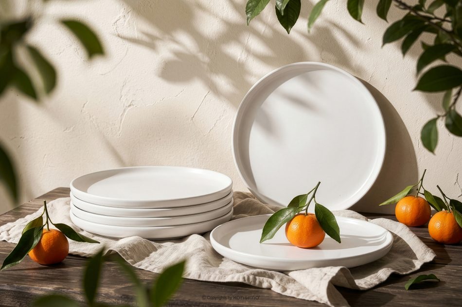 VICTO Dessertteller-Set für 6 Personen weiß weiß/matt - Foto 1