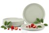 Dessertteller-Set für 6 Personen beige/grün/grau matt