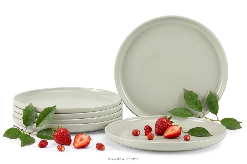 VICTO Dessertteller-Set für 6 Personen beige/grün/grau matt beige/grün/grau matt - Foto 0