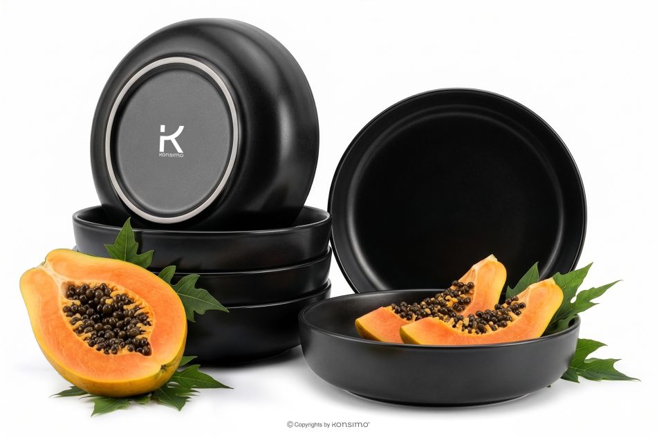 VICTO Suppenteller Set für 6 Personen schwarz schwarz/matt - Foto 0