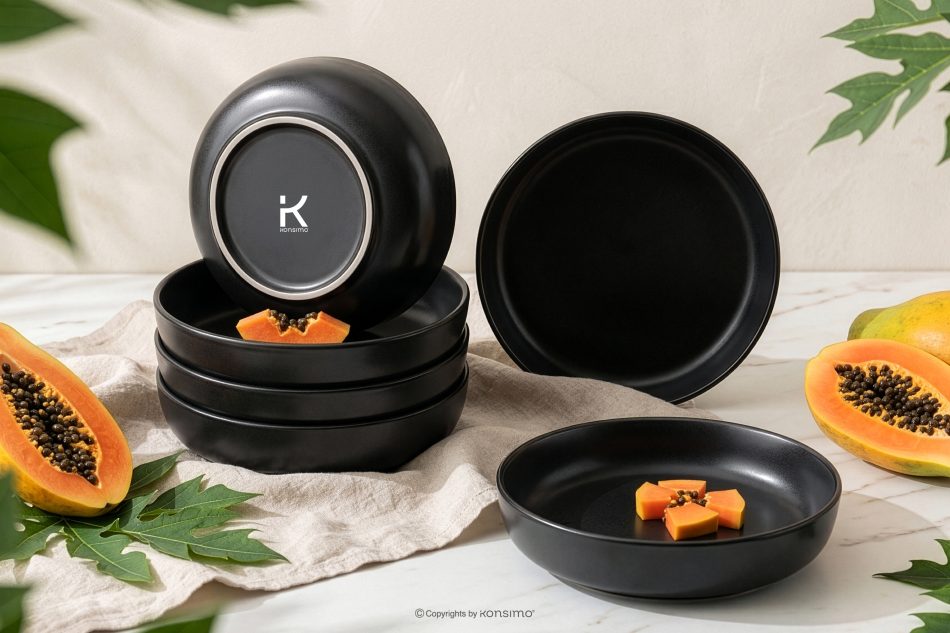 VICTO Suppenteller Set für 6 Personen schwarz schwarz/matt - Foto 1