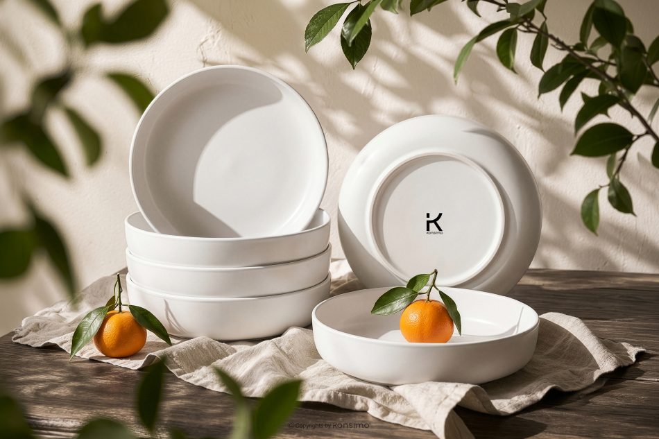 VICTO Suppenteller Set für 6 Personen weiß weiß/matt - Foto 1