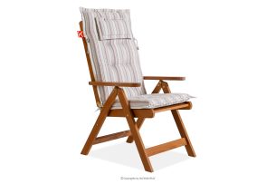 ALCES, https://konsimo.de/kollektion/alces/ Gartenstuhl aus massivem Kiefernholz mit Kissen braun/weiß/blau/beige/rot braun/weiß/blau/beige/rot - Foto