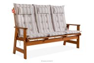 Gartenbank aus massivem Kiefernholz mit Kissen braun/weiß/blau/beige/rot