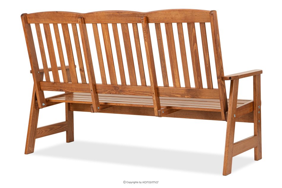 ALCES Gartenbank aus massivem Kiefernholz mit Kissen braun/grün/orange/blau braun/grün/orange/blau - Foto 13