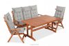 ALCES Gartenmöbel-Set aus Kiefernholz für 5 Personen mit Kissen braun/hellgrau braun/hellgrau - Foto 1