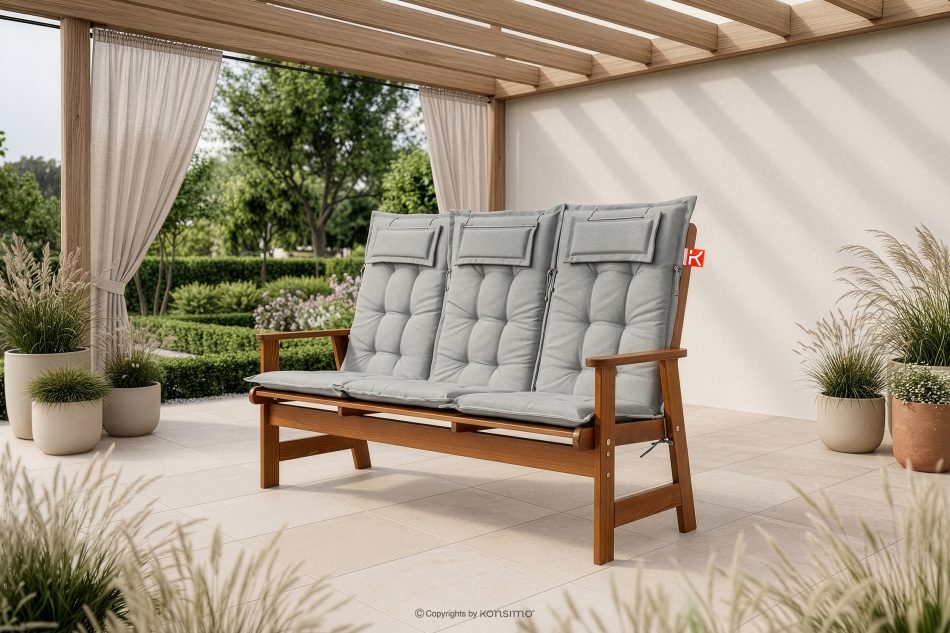 ALCES Gartenmöbel-Set aus Kiefernholz für 5 Personen mit Kissen braun/hellgrau braun/hellgrau - Foto 37