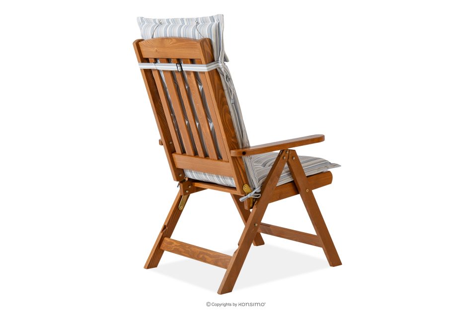 ALCES Gartenmöbel-Set für 7 Personen aus Holz mit Kissen braun/weiß/blau/beige/rot braun/weiß/blau/beige - Foto 5