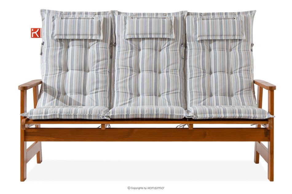 ALCES Gartenmöbel-Set für 7 Personen aus Holz mit Kissen braun/weiß/blau/beige/rot braun/weiß/blau/beige - Foto 7