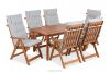 Garten-Set mit Tisch und Stühlen für 6 Personen mit Kissen braun/weiß/blau/beige/rot
