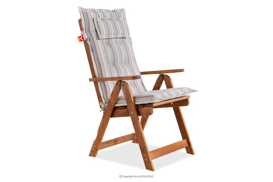 NYCTERE Garten-Tisch- und Stuhlset für 6 Personen mit Kissen braun/weiß/blau/beige/rot braun/weiß/blau/beige/rot - Foto 2