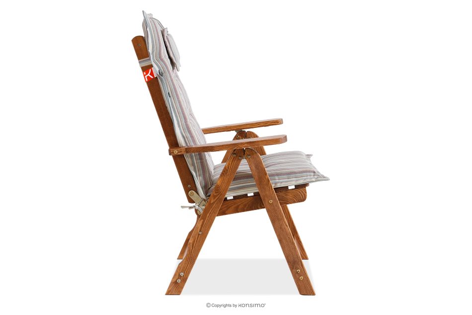 NYCTERE Garten-Tisch- und Stuhlset für 6 Personen mit Kissen braun/weiß/blau/beige/rot braun/weiß/blau/beige/rot - Foto 4