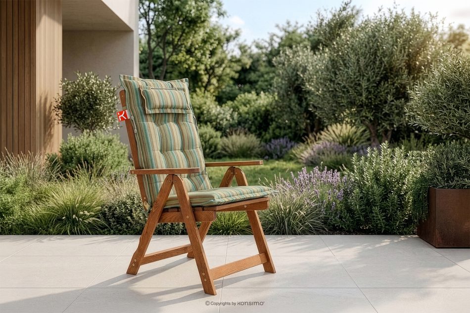 NYCTERE Garten-Tisch- und Stuhlset für 6 Personen mit Kissen braun/grün/orange/blau braun/grün/orange/blau - Foto 29