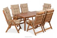 Gartenset mit Tisch und Stühlen für 6 Personen mit Kissen braun/sandfarben