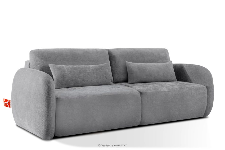 CALICO Dreisitzer-Sofa mit abgerundeter Form aus einem grauen Gewebestoff grau - Foto 2