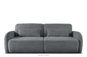 CALICO, https://konsimo.de/kollektion/calico/ Dreisitziges, abgerundetes ausziehbares Schlafsofa aus Shaggy-Stoff in Stahl stahlgrau - Foto