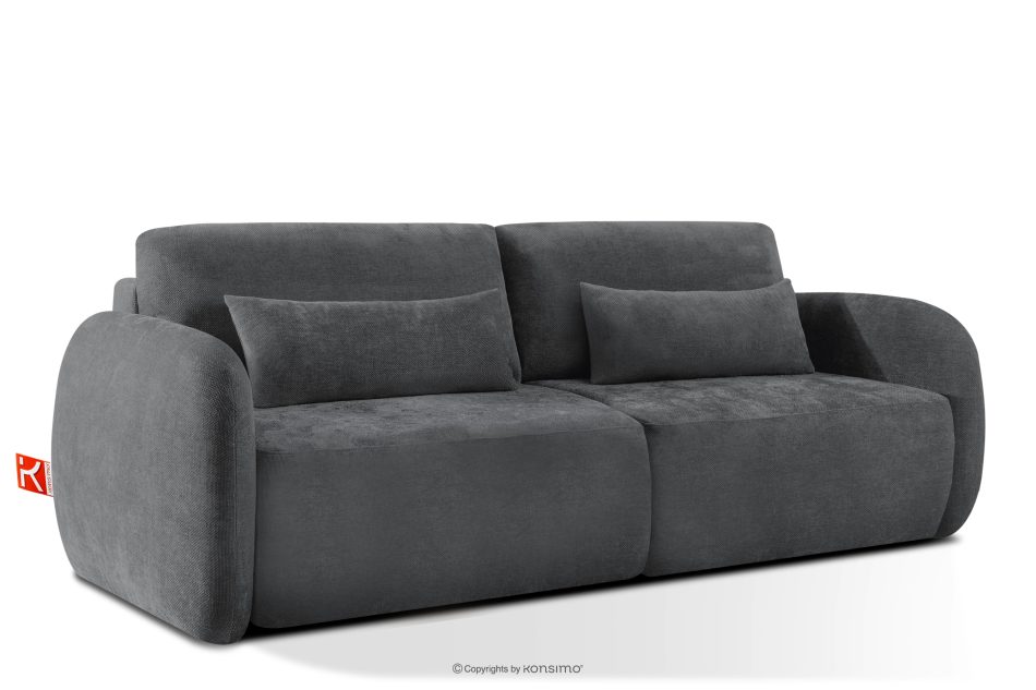 CALICO Dreisitzer-Sofa mit abgerundeter Form aus einem dunkelgrauen Gewebestoff dunkelgrau - Foto 2