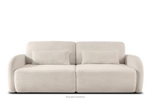 CALICO, https://konsimo.de/kollektion/calico/ Dreisitziges ausziehbares Schlafsofa mit abgerundeten Ecken aus cremefarbenem Shaggy-Stoff cremefarben - Foto