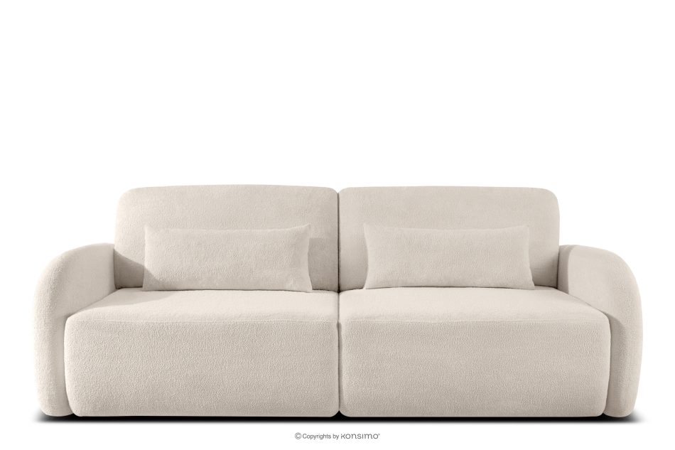 CALICO Dreisitziges ausziehbares Schlafsofa mit abgerundeten Ecken aus cremefarbenem Shaggy-Stoff cremefarben - Foto 0