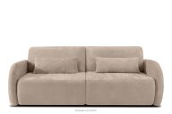 Dreisitzer-Sofa mit abgerundeter Form aus hellbeigem Gewebestoff